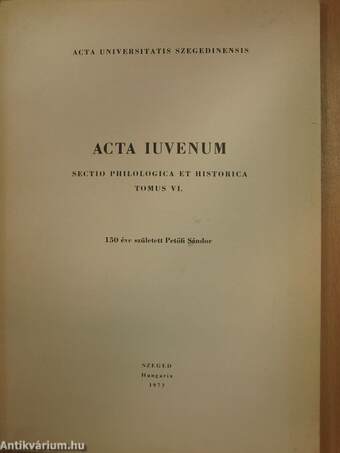 Acta Iuvenum Tomus VI.