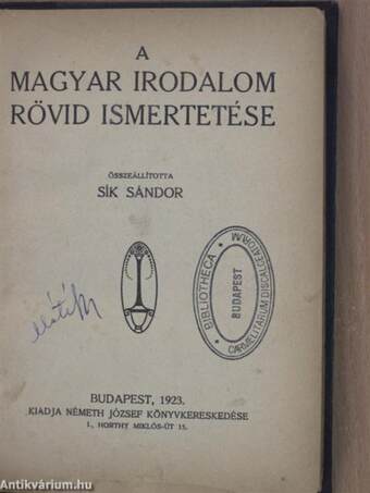 A magyar irodalom rövid ismertetése