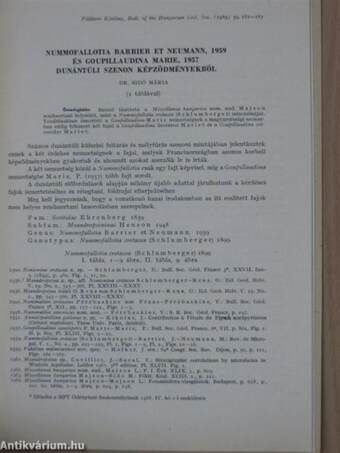 Nummofallotia Barrier et Neumann, 1959 és Goupillaudina Marie, 1957 dunántúli szenon képződményekből