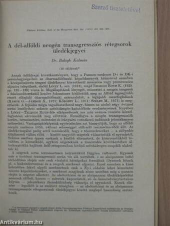 A dél-alföldi neogén transzgressziós rétegsorok üledékjegyei