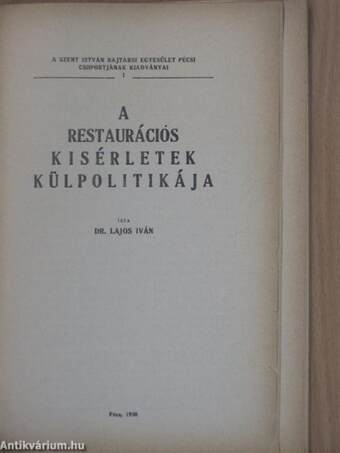 A restaurációs kisérletek külpolitikája