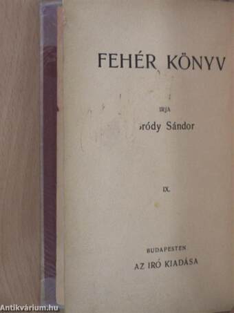 Fehér Könyv 1900. szeptember