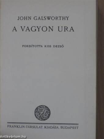 A vagyon ura