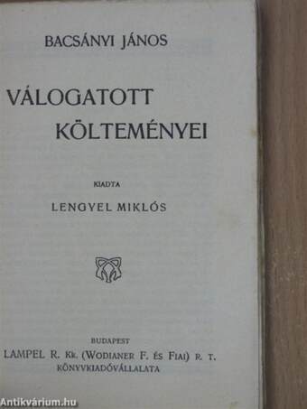 Bacsányi János válogatott költeményei