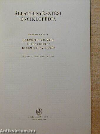 Állattenyésztési enciklopédia 3.