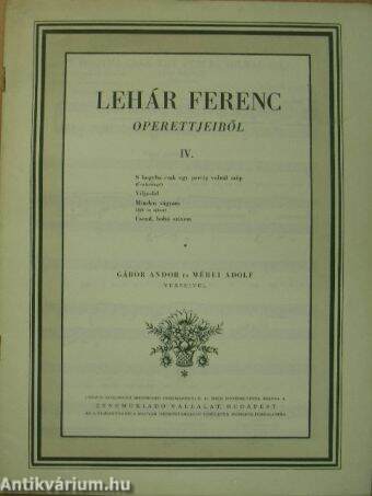 Lehár Ferenc operettjeiből IV.