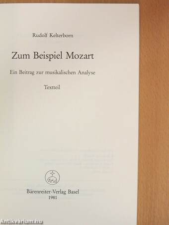 Zum Beispiel Mozart I-II.