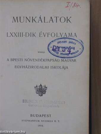 Munkálatok 1910.