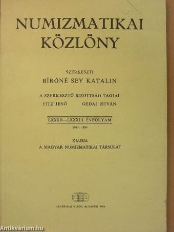 Numizmatikai közlöny 1983-1984.