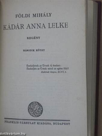 Kádár Anna lelke I-II.