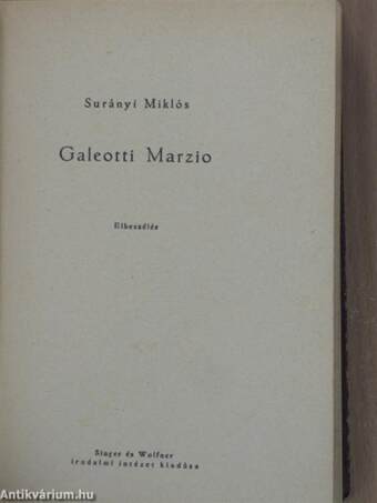 Galeotti Marzio/Zenei portrék