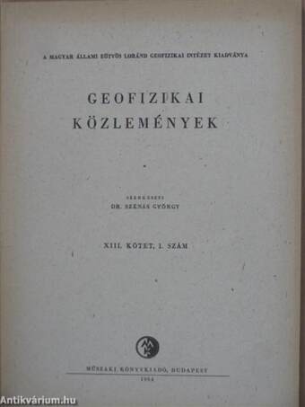 Geofizikai Közlemények 1964/1.