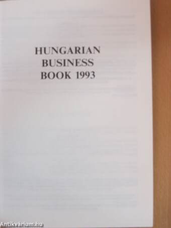 Hungarian Business Book 1993