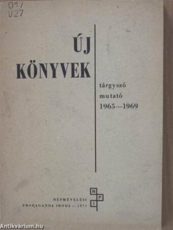 Új könyvek 1965-1969.