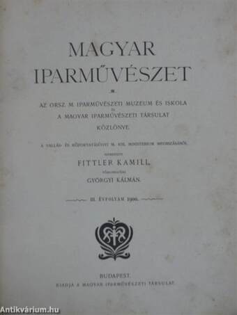 Magyar Iparművészet 1900. január-december