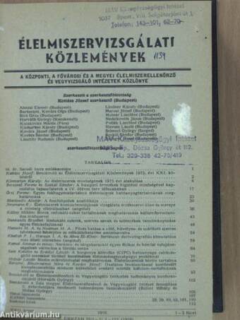 Élelmiszervizsgálati Közlemények 1976-1977. január-december