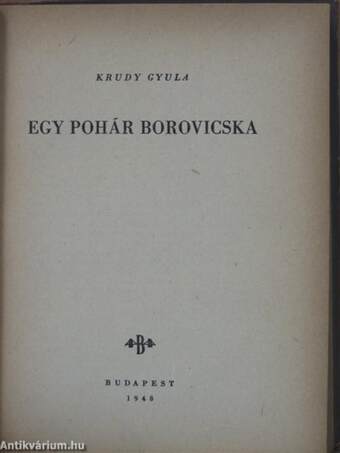 Egy pohár borovicska