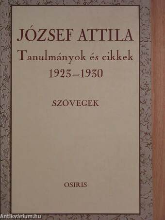 Tanulmányok és cikkek 1923-1930 - Szövegek