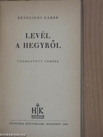 Levél a hegyről