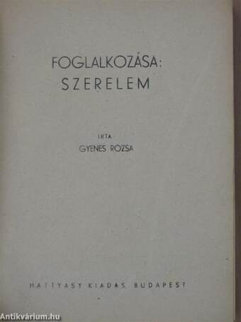 Foglalkozása: szerelem