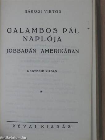 Galambos Pál naplója/Jobbadán Amerikában