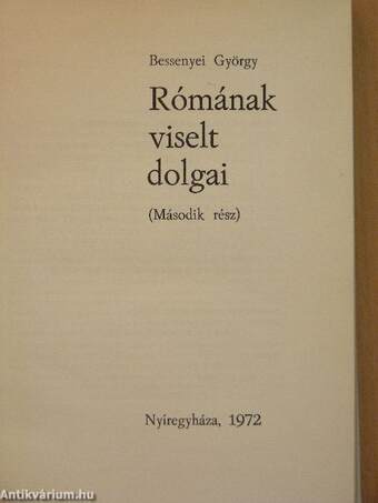 Rómának viselt dolgai II.