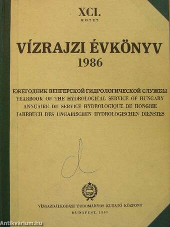 Vízrajzi évkönyv 1986