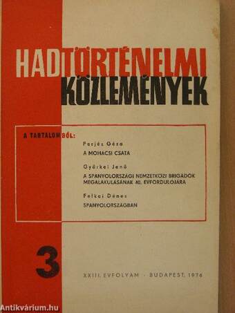 Hadtörténelmi Közlemények 1976/3.