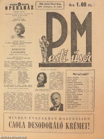 Pesti Műsor 1965. június 18-tól 24-ig