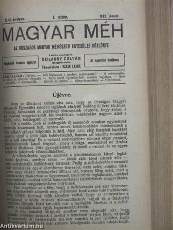 Magyar Méh 1920. (nem teljes évfolyam)/1921-1923. január-december