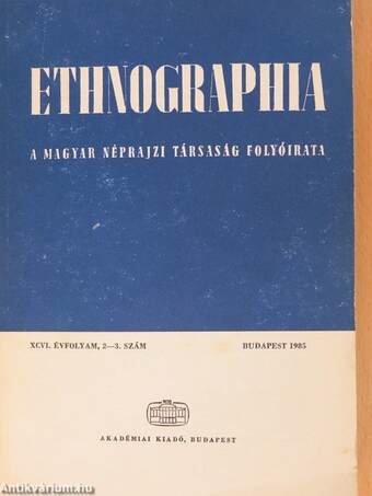 Ethnographia 1985/2-3.
