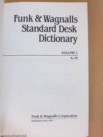 Funk & Wagnalls Standard Desk Dictionary 1-2.