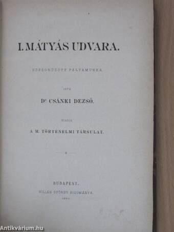 I. Mátyás udvara