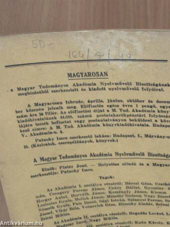 Magyarosan 1935., 1937-1939. (vegyes számok) (10 db)