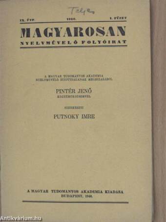 Magyarosan 1940. január-december