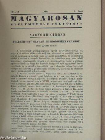 Magyarosan 1940. január-december