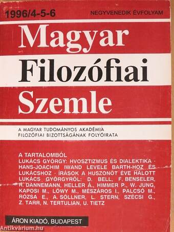 Magyar Filozófiai Szemle 1996/4-5-6.