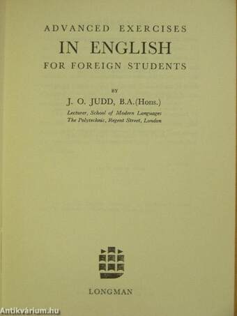 Advanced Exercises in English for Foreign Students