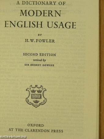 Fowler's Modern English Usage