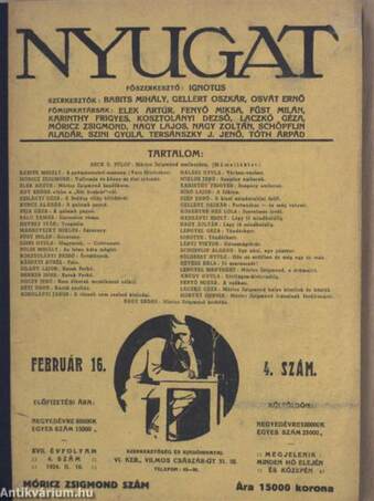 Nyugat 1924. február 16.