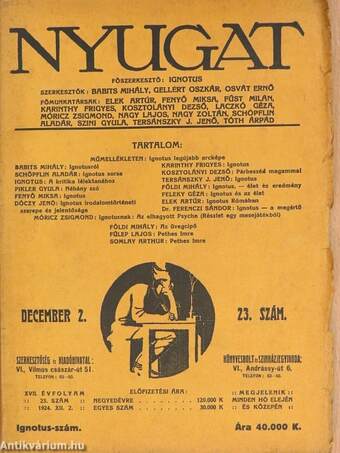 Nyugat 1924. december 2.