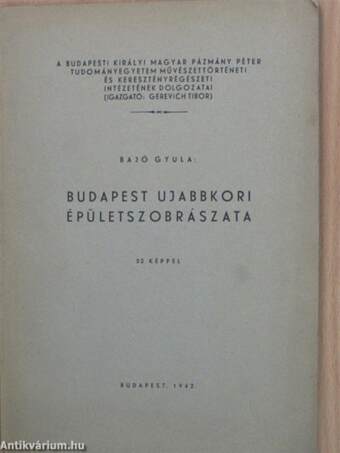 Budapest ujabbkori épületszobrászata