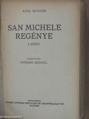 San Michele regénye I-II.