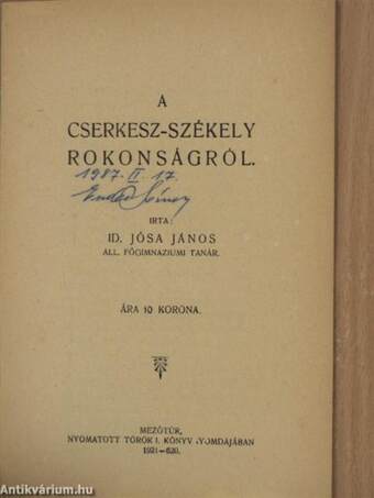 A cserkesz-székely rokonságról