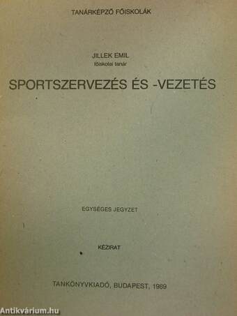 Sportszervezés és -vezetés