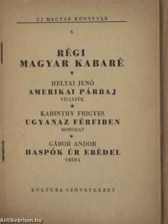 Régi magyar kabaré