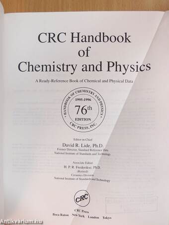 CRC Handbook of Chemistry and Physics