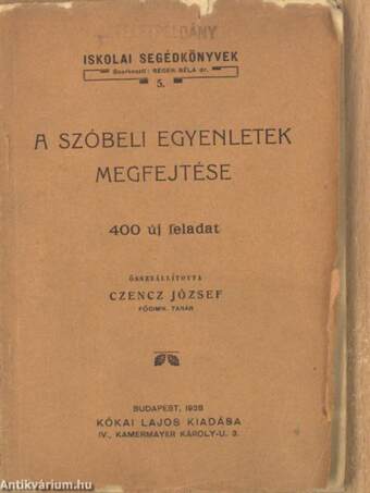 A szóbeli egyenletek megfejtése