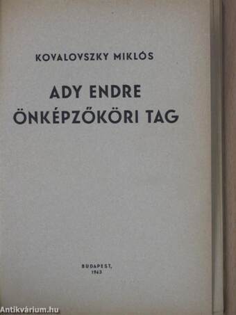 Ady Endre önképzőköri tag