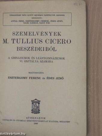 Szemelvények M. Tullius Cicero beszédeiből